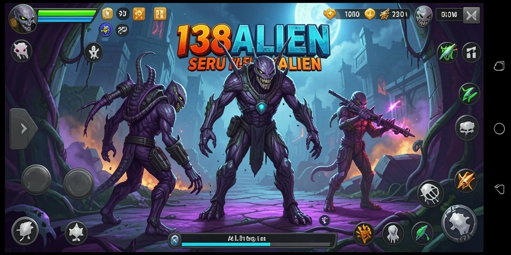 Screenshot utama 138ALIEN menampilkan aksi seru melawan alien.