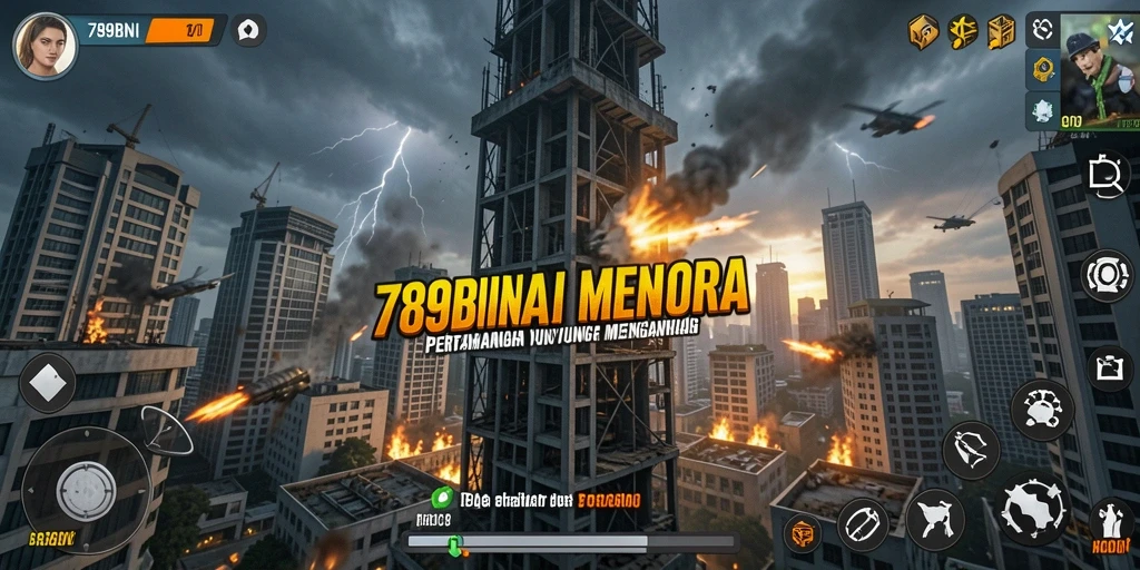 Screenshot utama 789BNI menampilkan aksi pertahanan menara yang seru.
