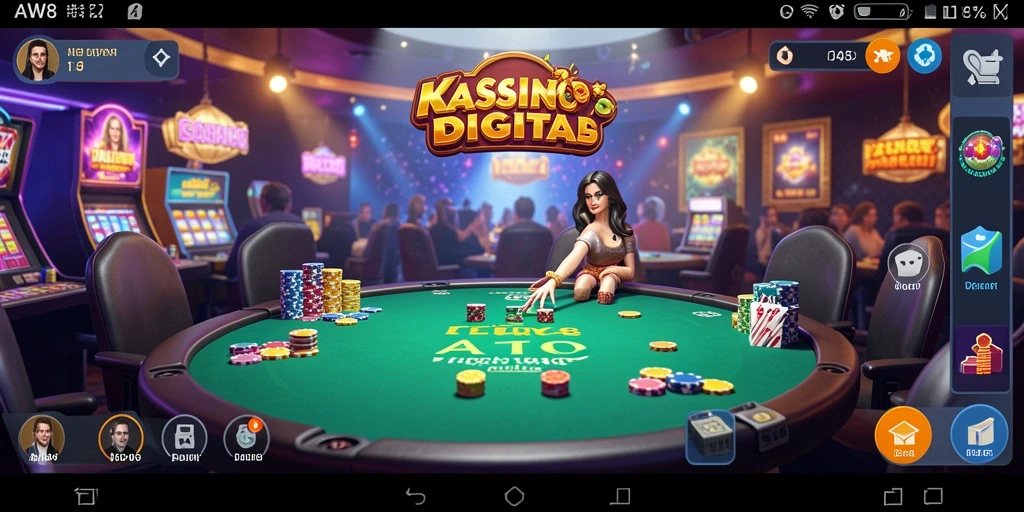 Tangkapan layar gameplay seru dari AW8 yang menampilkan suasana kasino.