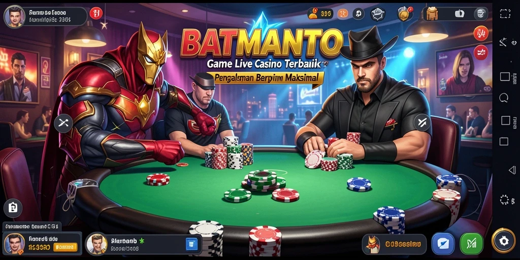 Screenshot gameplay BATMANTOTO menampilkan dealer langsung dan suasana permainan yang mendebarkan.
