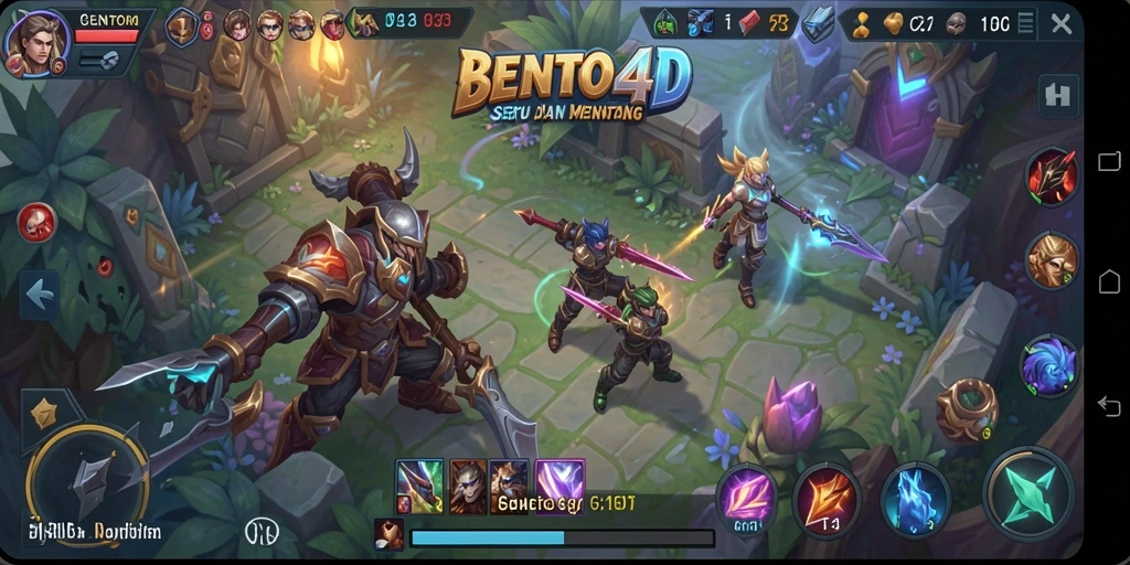 Gameplay seru BENTO4D dalam pertempuran MOBA.