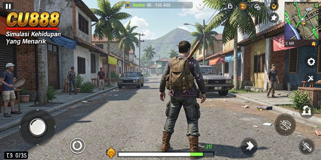 Screenshot gameplay CU888 menampilkan interaksi sosial yang menarik.