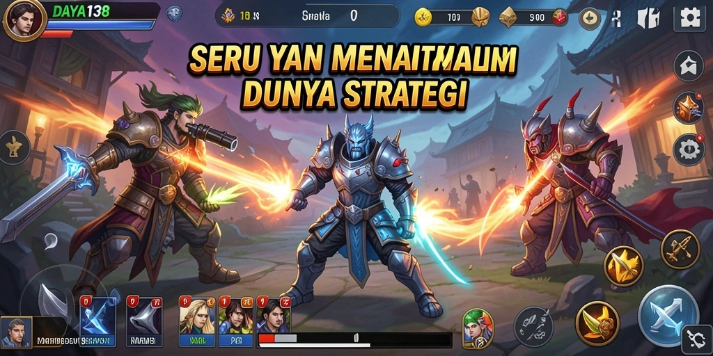 Tangkapan layar utama DAYA138 menampilkan aksi pertempuran strategis.