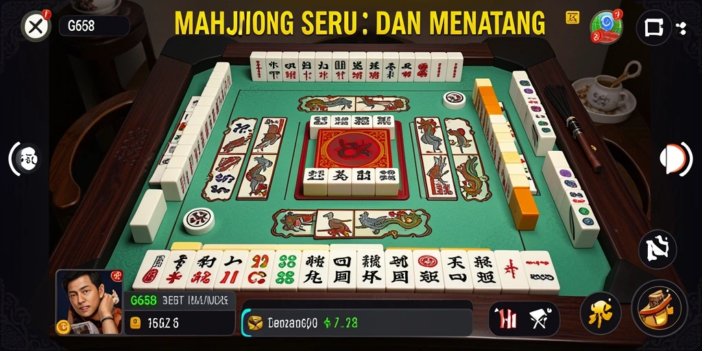 Screenshot G668 menunjukkan gameplay Mahjong yang menarik dan seru.