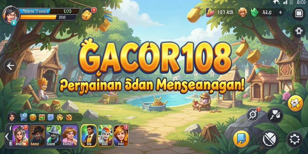 Tampilan gameplay GACOR108 yang menarik dan penuh warna.