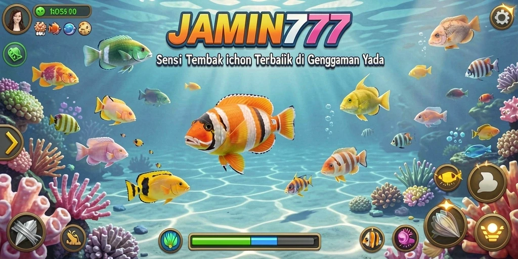 Gameplay seru JAMIN777 menembak ikan di lautan.