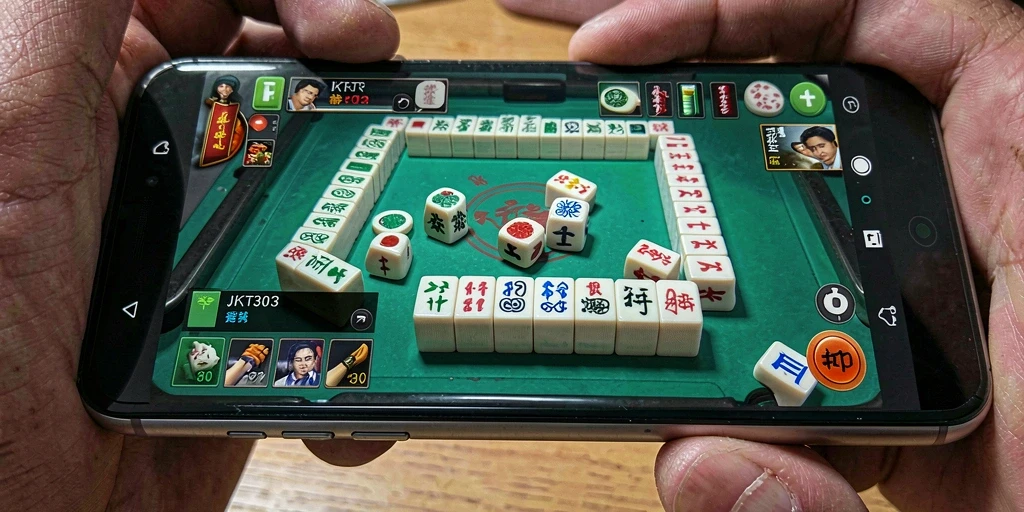 Tampilan gameplay JKT303 dengan grafis Mahjong yang menarik.
