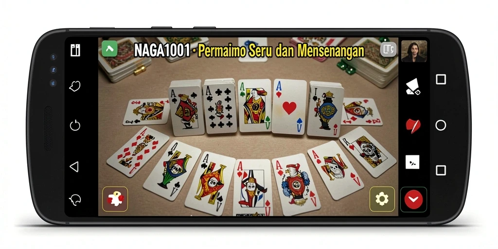 Screenshot gameplay NAGA1001 menampilkan suasana permainan Domino yang seru.