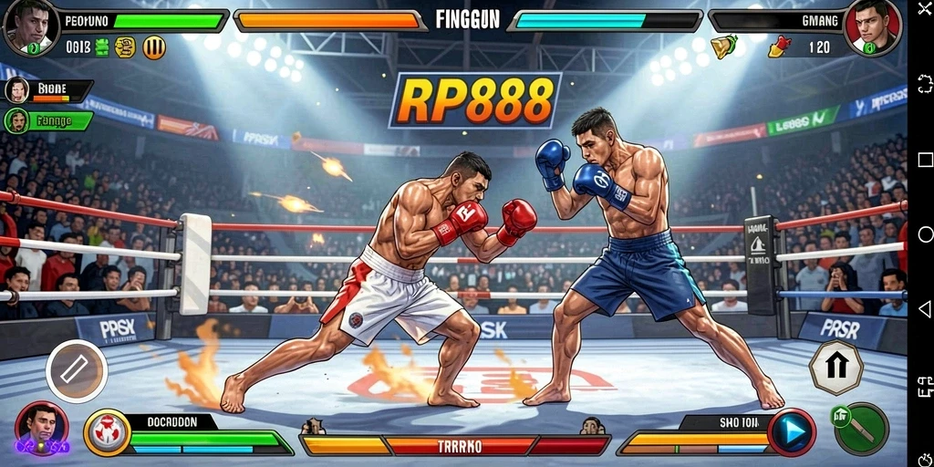 Screenshot memperlihatkan aksi seru dalam game Fighting RP888.