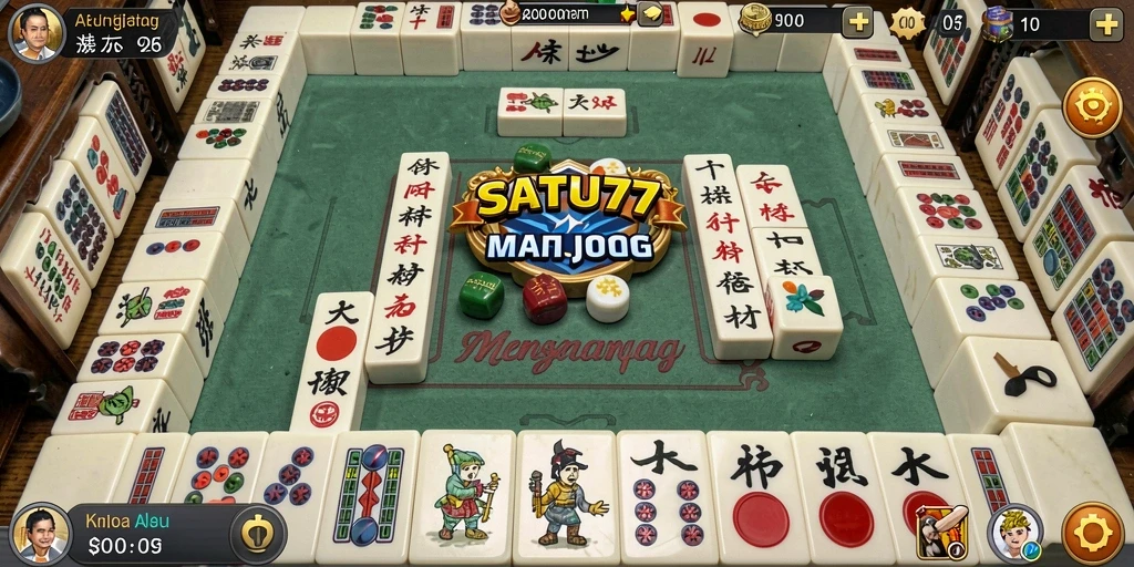 Tampilan menarik gameplay SATU77 dengan elemen Mahjong.